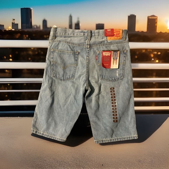 Levis 511 Slim Stretch Cut-Off Short Boy's Youth Size 16Reg 28W Blue Distressing - Picture 1 of 5